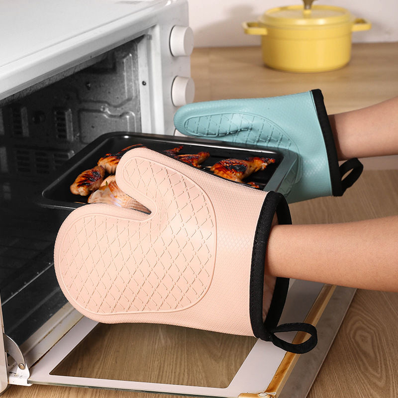 2 個の断熱手袋、火傷防止電子レンジ手袋、高温耐性キッチンオ - Oven Mitt Silicone のレビューと価格