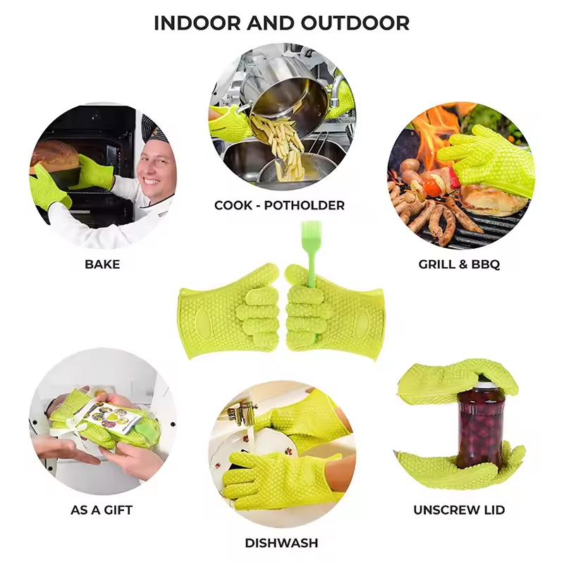 BBQシリコングリルグローブ ベーキンググローブ 火傷防止  - Oven Mitt Silicone のレビューと価格