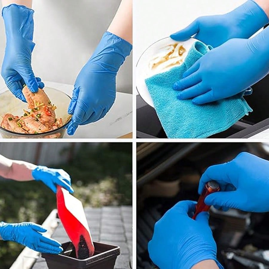 100枚入り高耐久性ニトリル使い捨て手袋、パウダーフリー、ラ - Nitrile Mechanic Glove のレビューと価格
