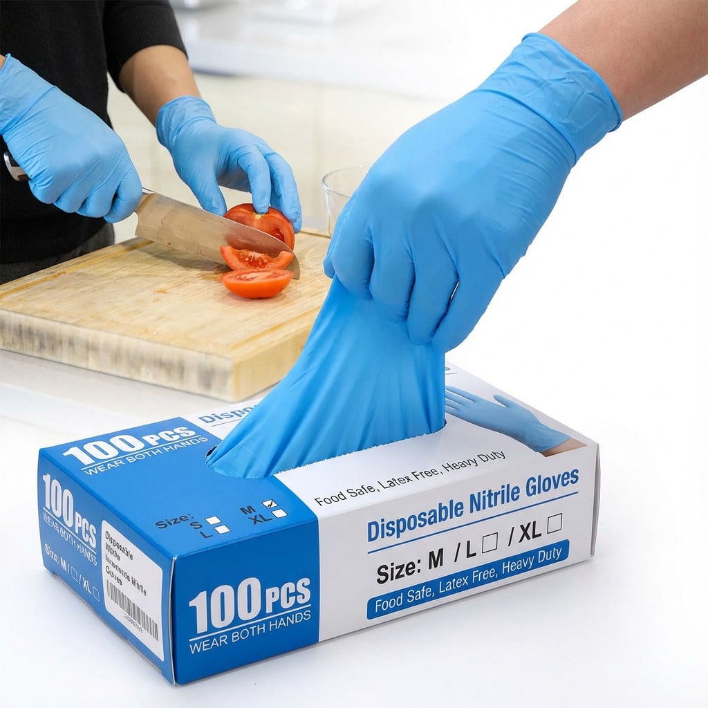 100枚入り高耐久性ニトリル使い捨て手袋、パウダーフリー、ラ - Nitrile Mechanic Glove のレビューと価格