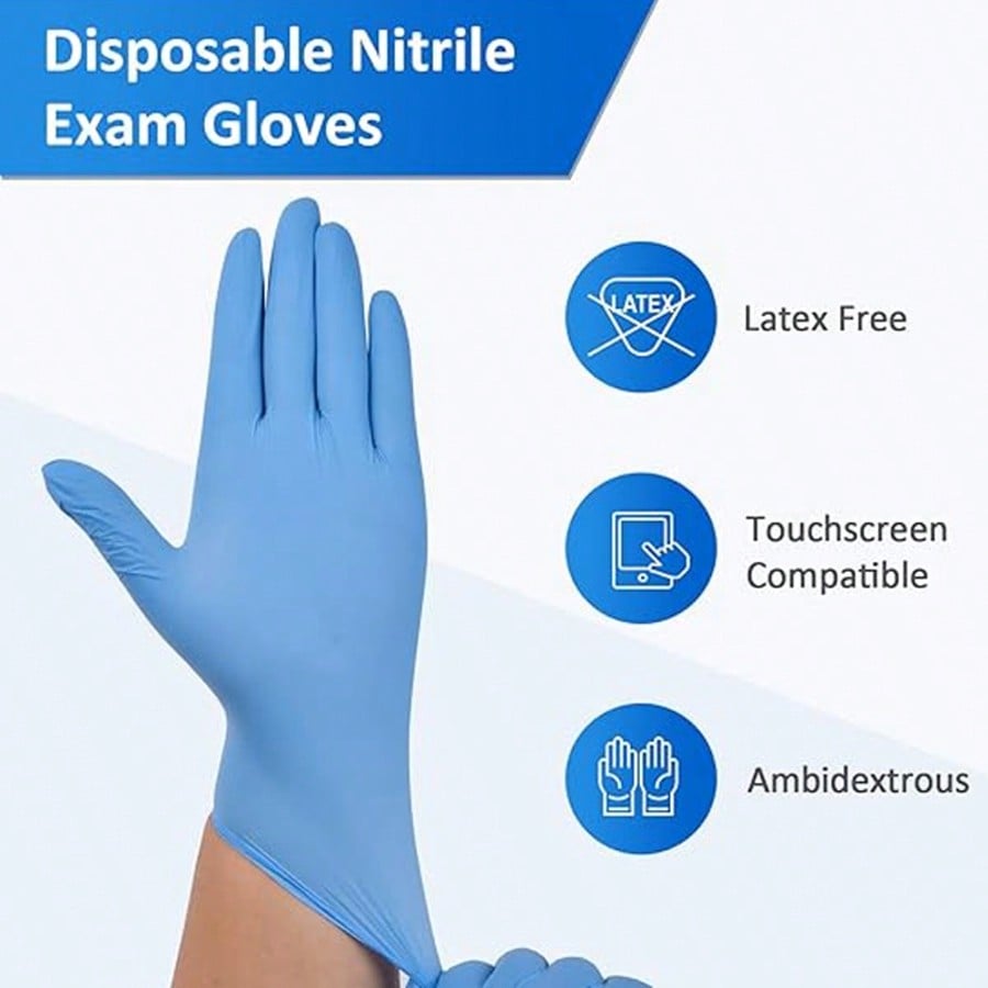 100枚入り高耐久性ニトリル使い捨て手袋、パウダーフリー、ラ - Nitrile Mechanic Glove のレビューと価格