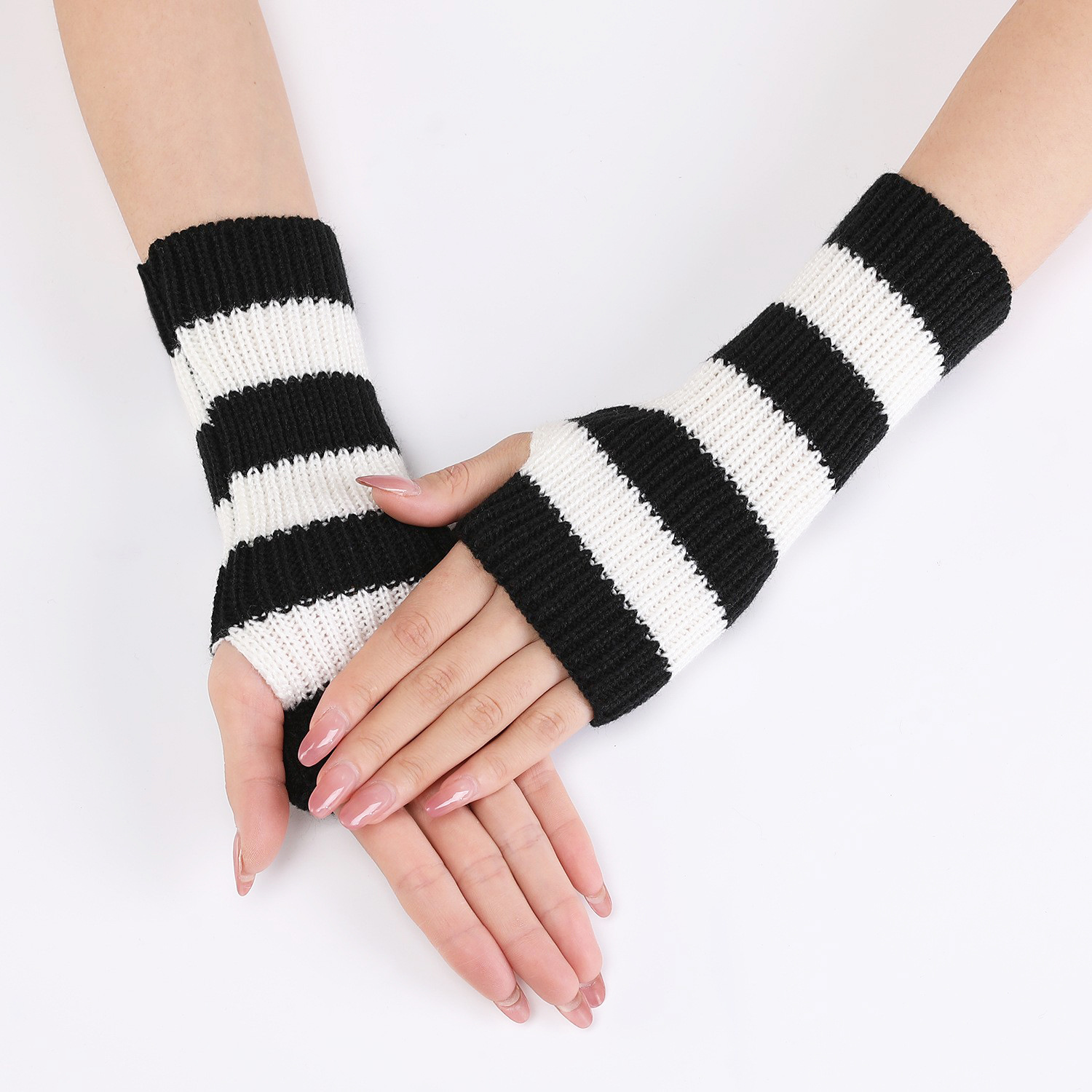 Y2kアクセサリー 防寒 暖かい冬用ニット指なし手袋 送料無 - Fingerless Glove Knit のレビューと価格
