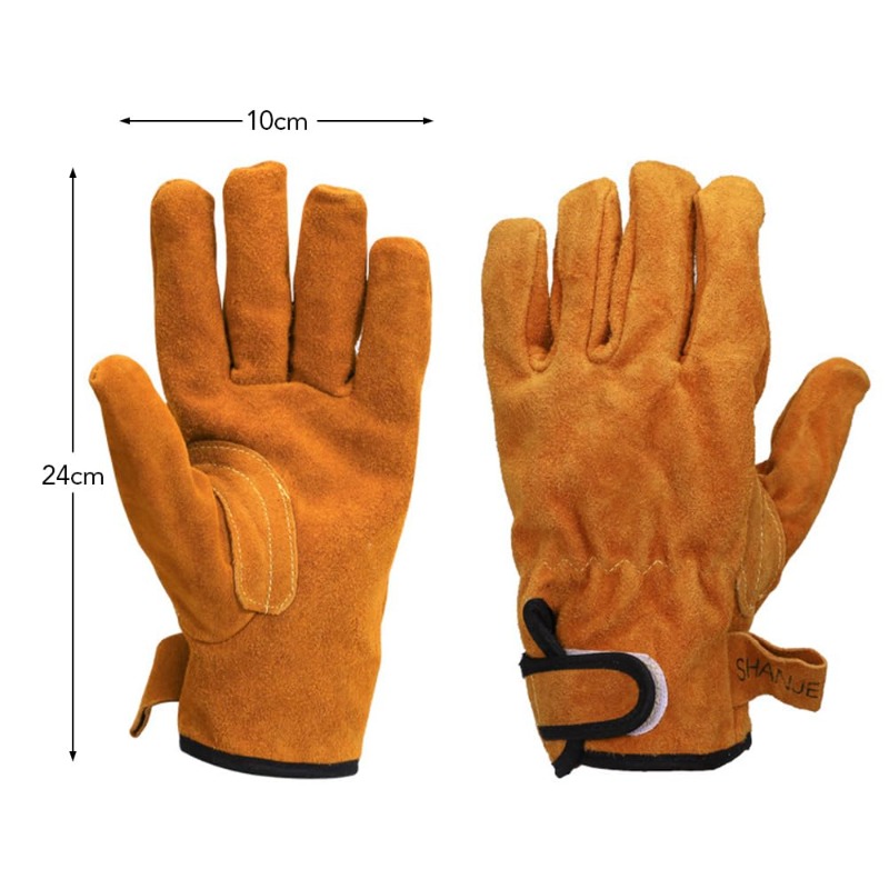 屋外BBQグリル用耐熱・難燃性グローブ 牛革製高温耐性溶接グ - Heat Resistant Glove のレビューと価格